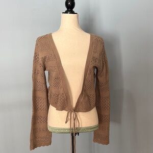SALE☘️Aerie Tan Open-Knit Cropped Cardigan